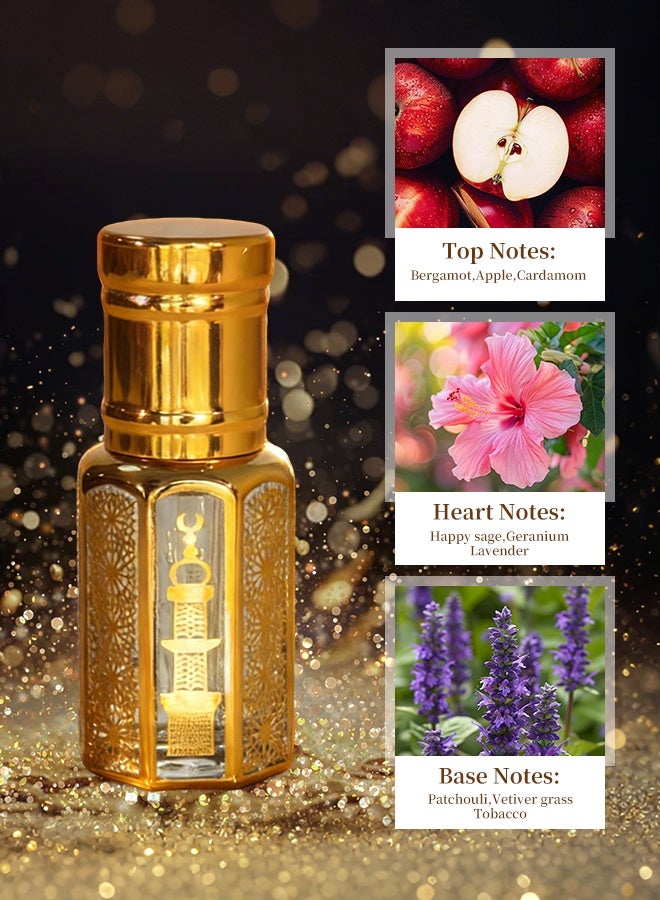 Alcohol-Free Perfume Oil 10ml, Long Lasting Unisex Attar with Bergamot Apple Cardamom, Patchouli Vetiver Tobacco Oriental Woody Scent, Roll-On Travel Size for Men and Women - Image 4